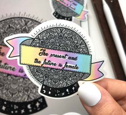 Female power mandala sticker