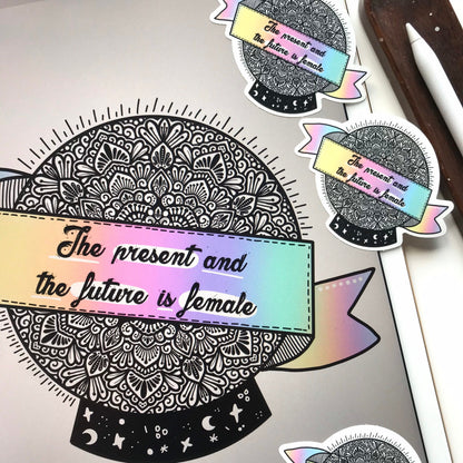 Female power mandala sticker
