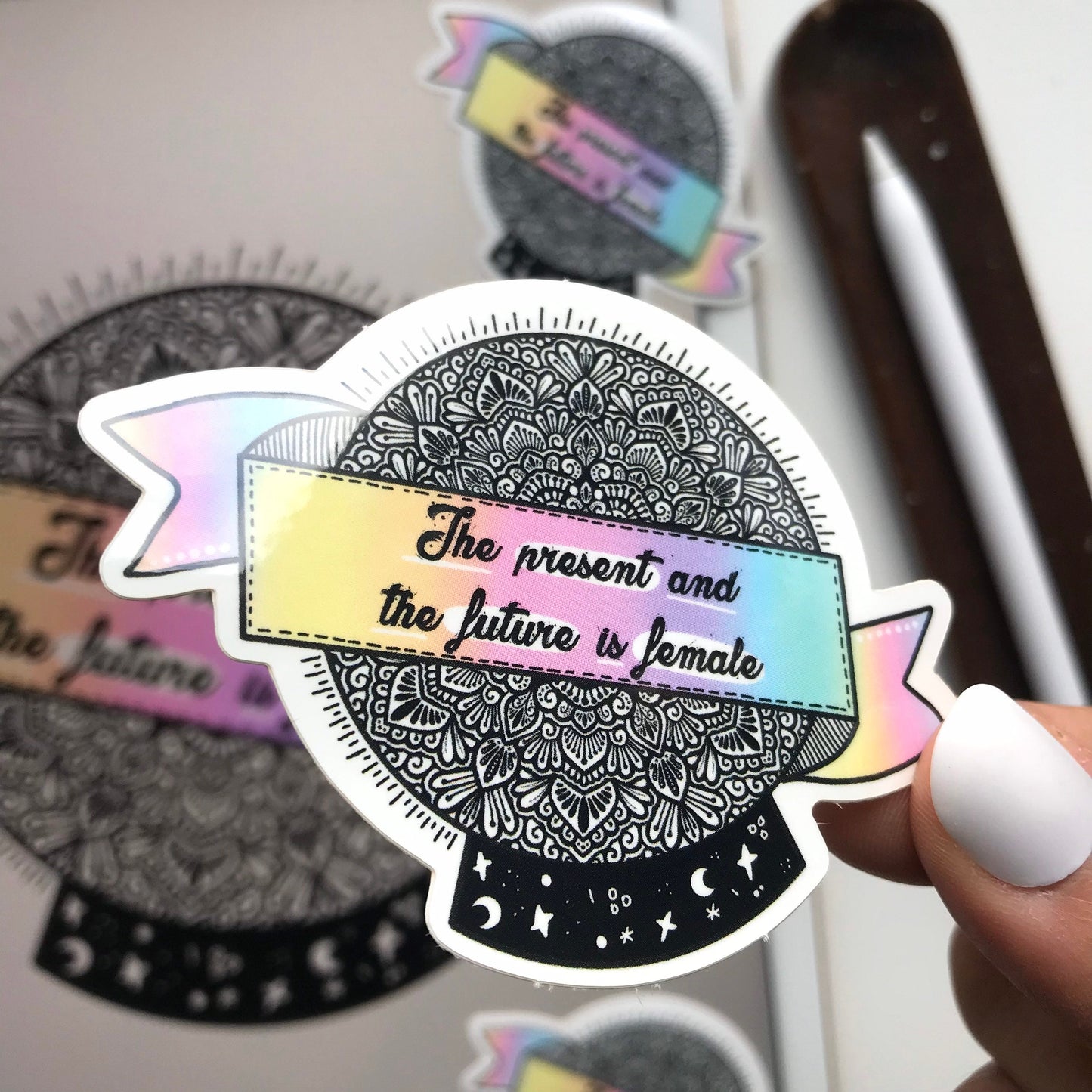 Female power mandala sticker