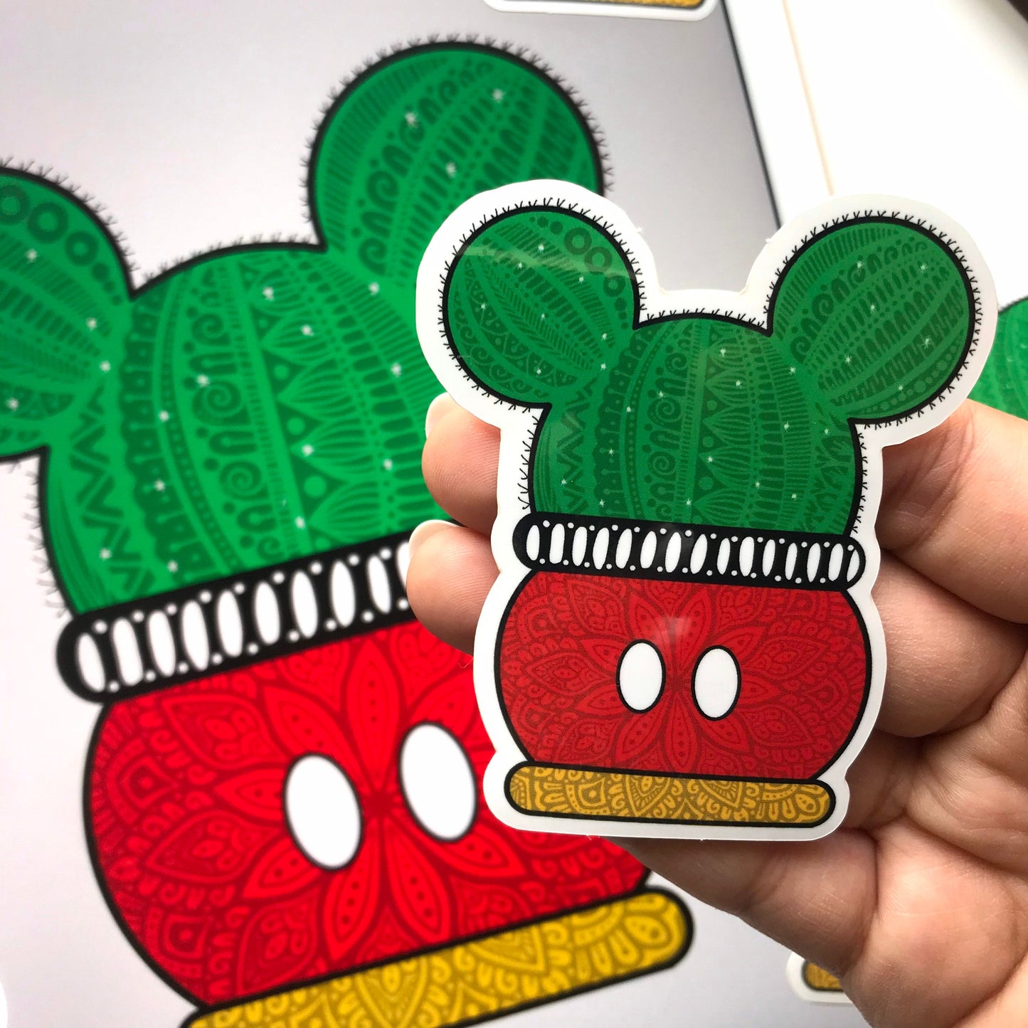 zentangle Cactus  Micky mouse sticker