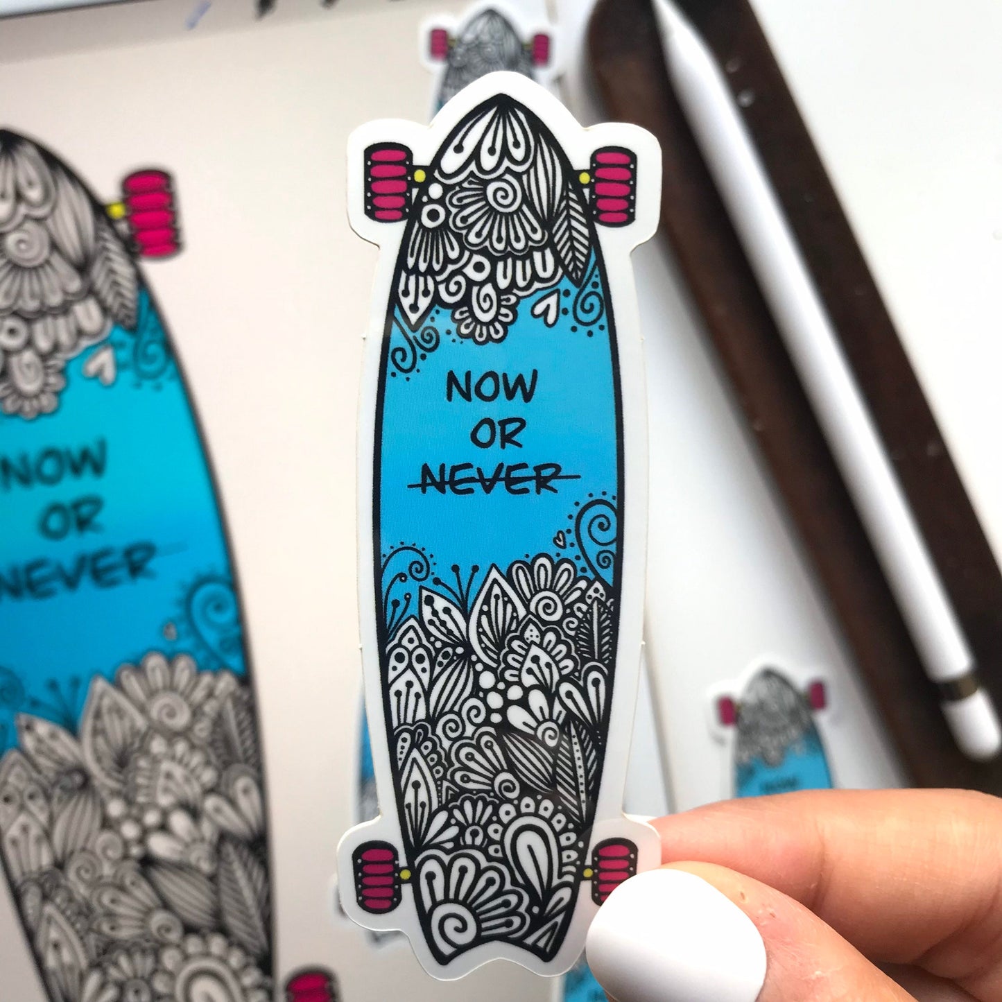 zentangle Skateboard stickers