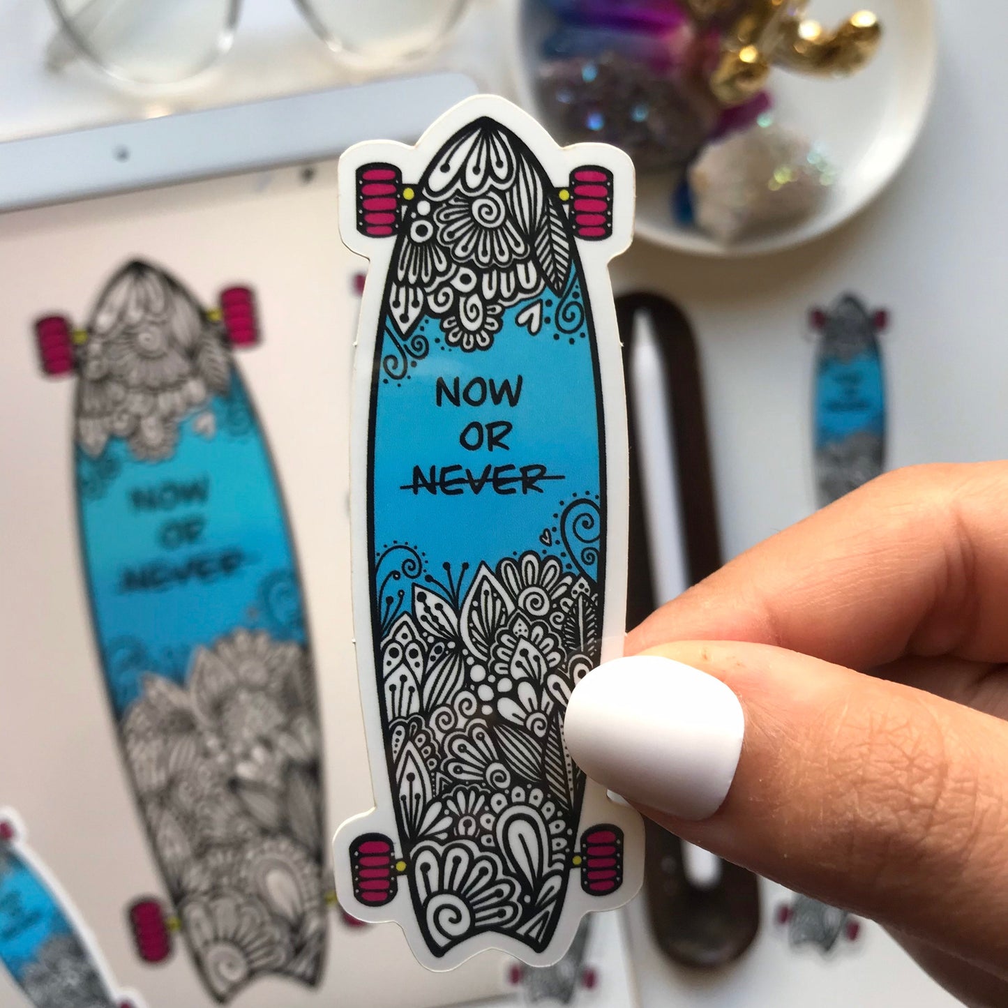 zentangle Skateboard stickers