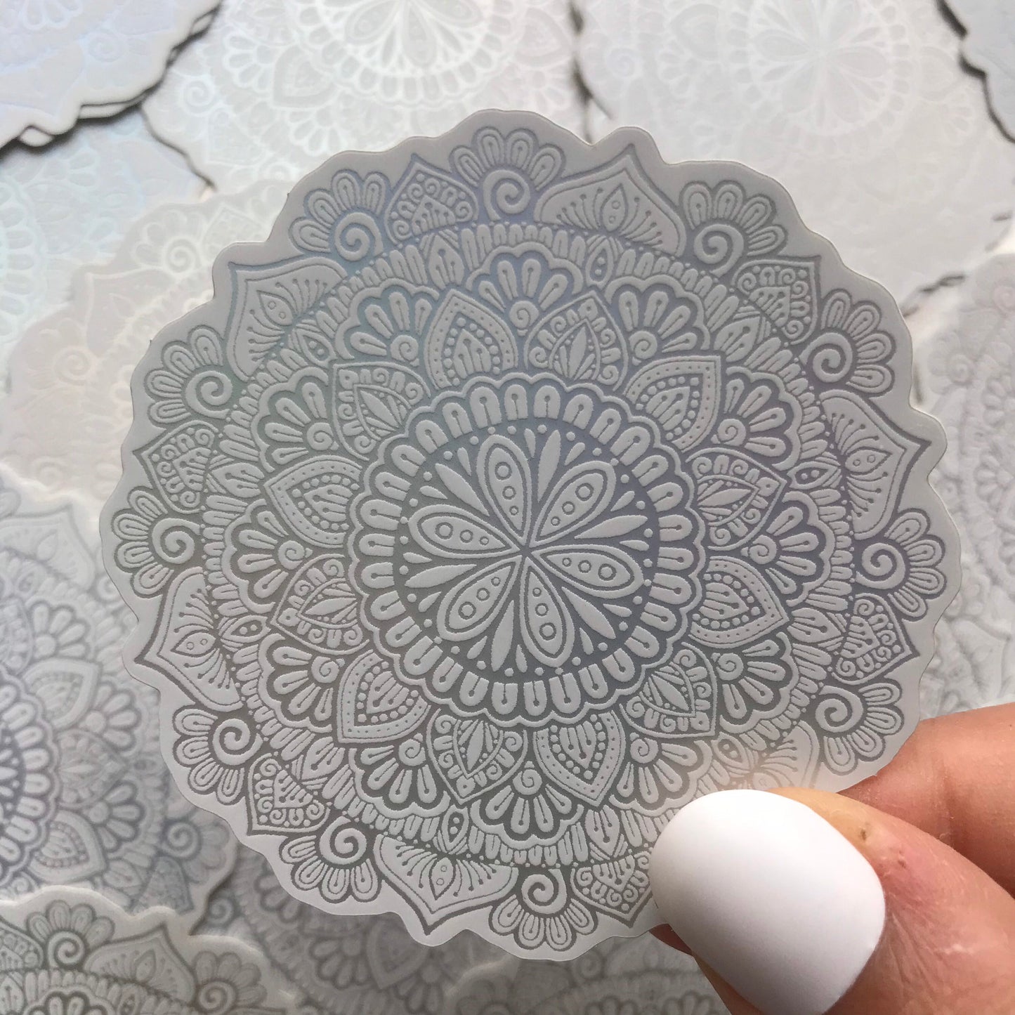 Matte holographic mandala sticker