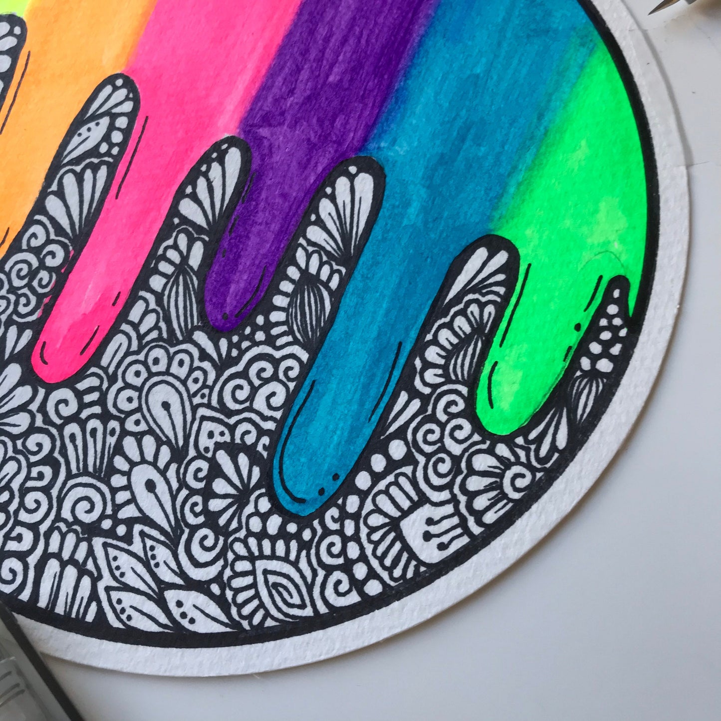 Neon zentangle artworks