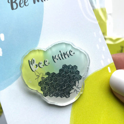 Bee mine acrylic pin