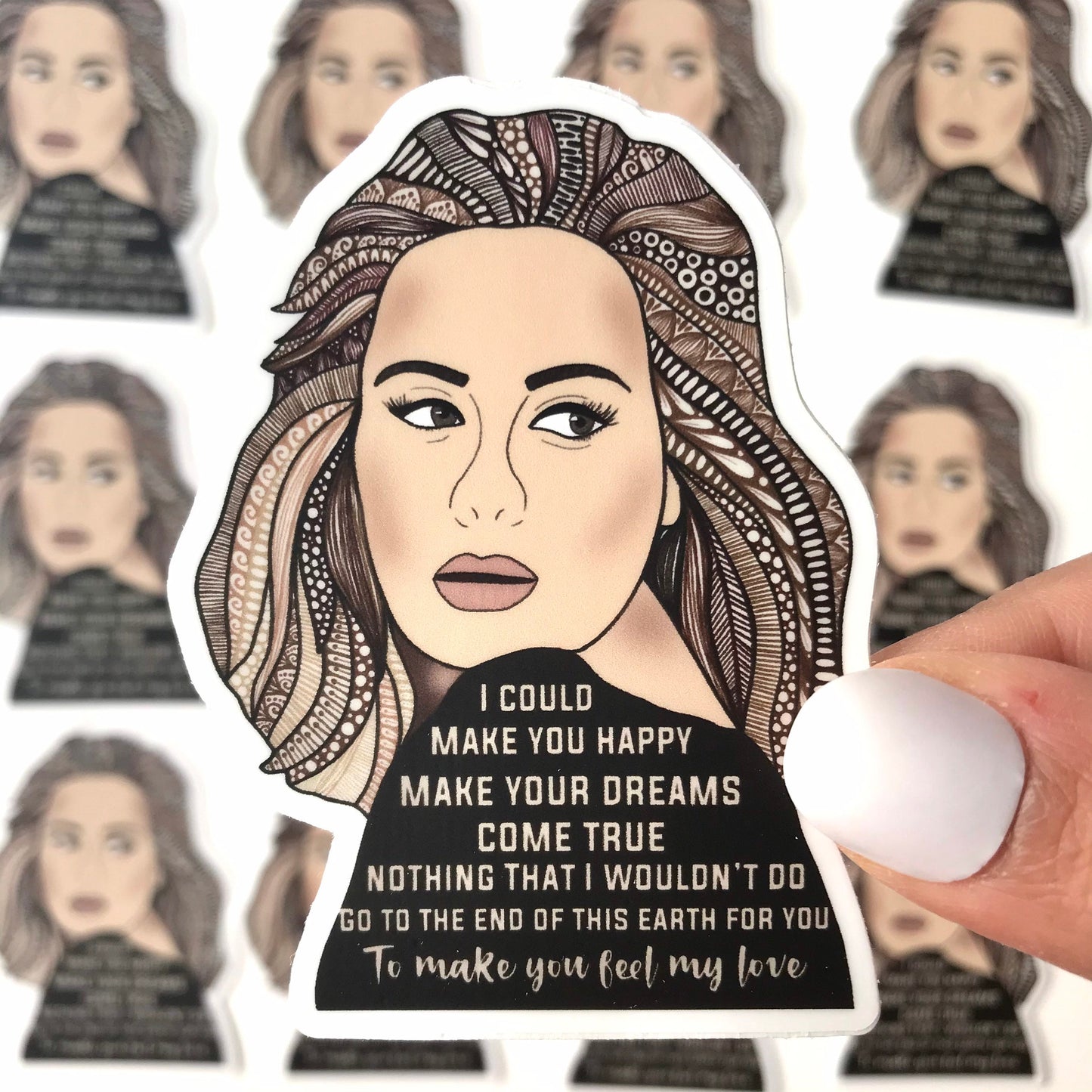 Zentangle Adele matte stickers