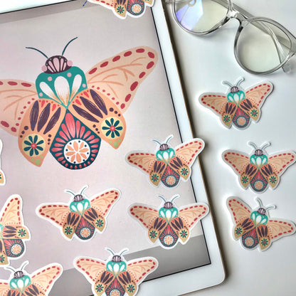 Cute folk bug stickers