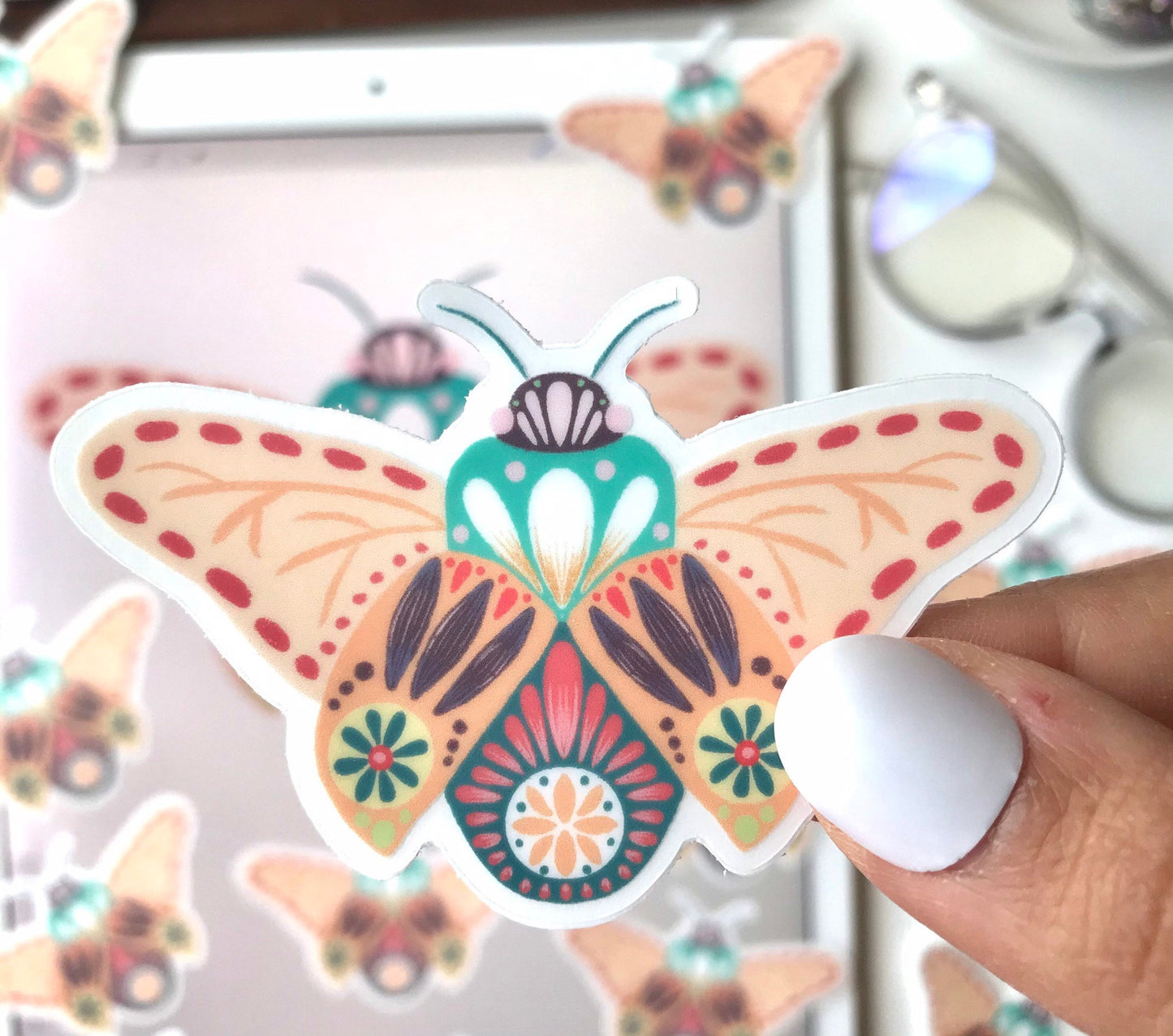 Cute folk bug stickers