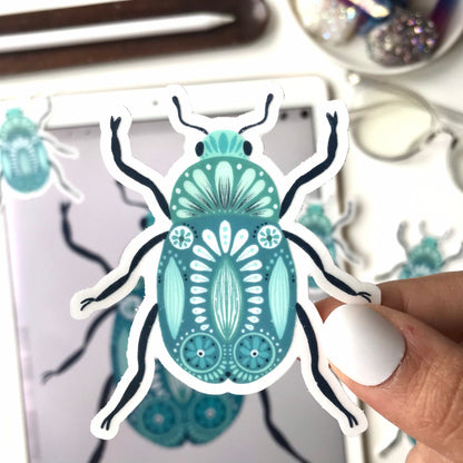 Cute blue bug sticker