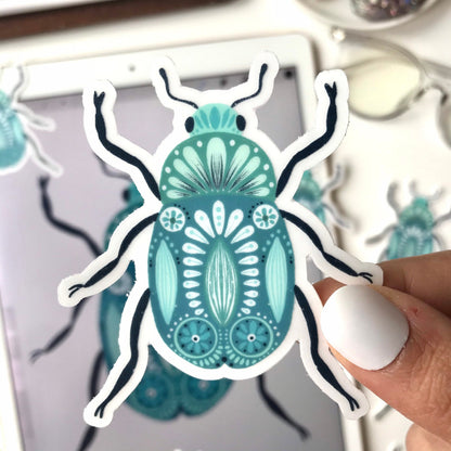 Cute blue bug sticker