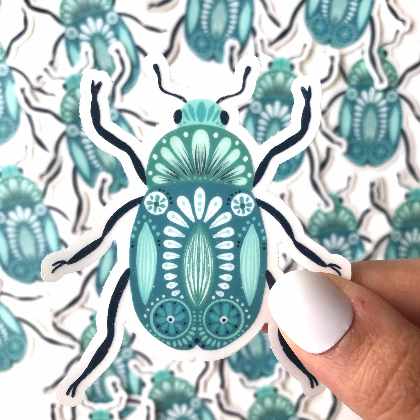 Cute blue bug sticker