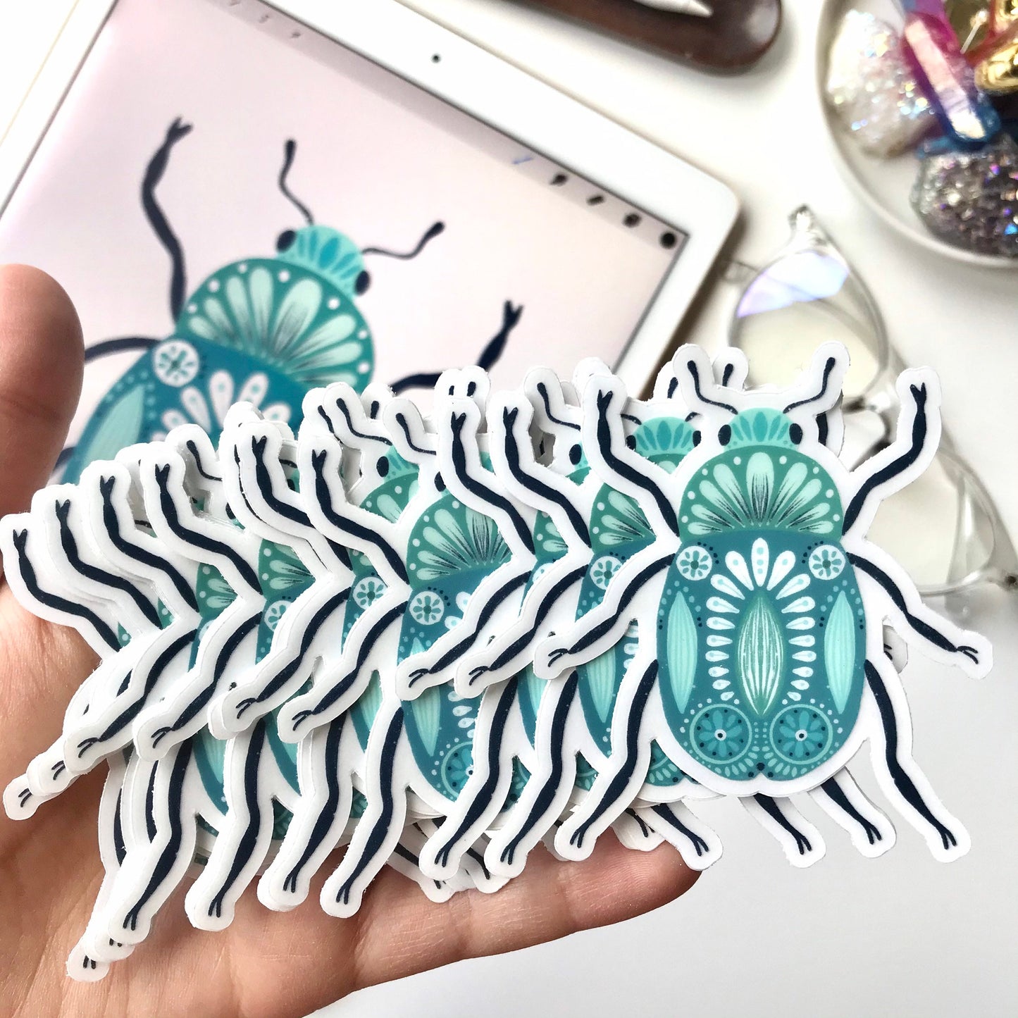 Cute blue bug sticker