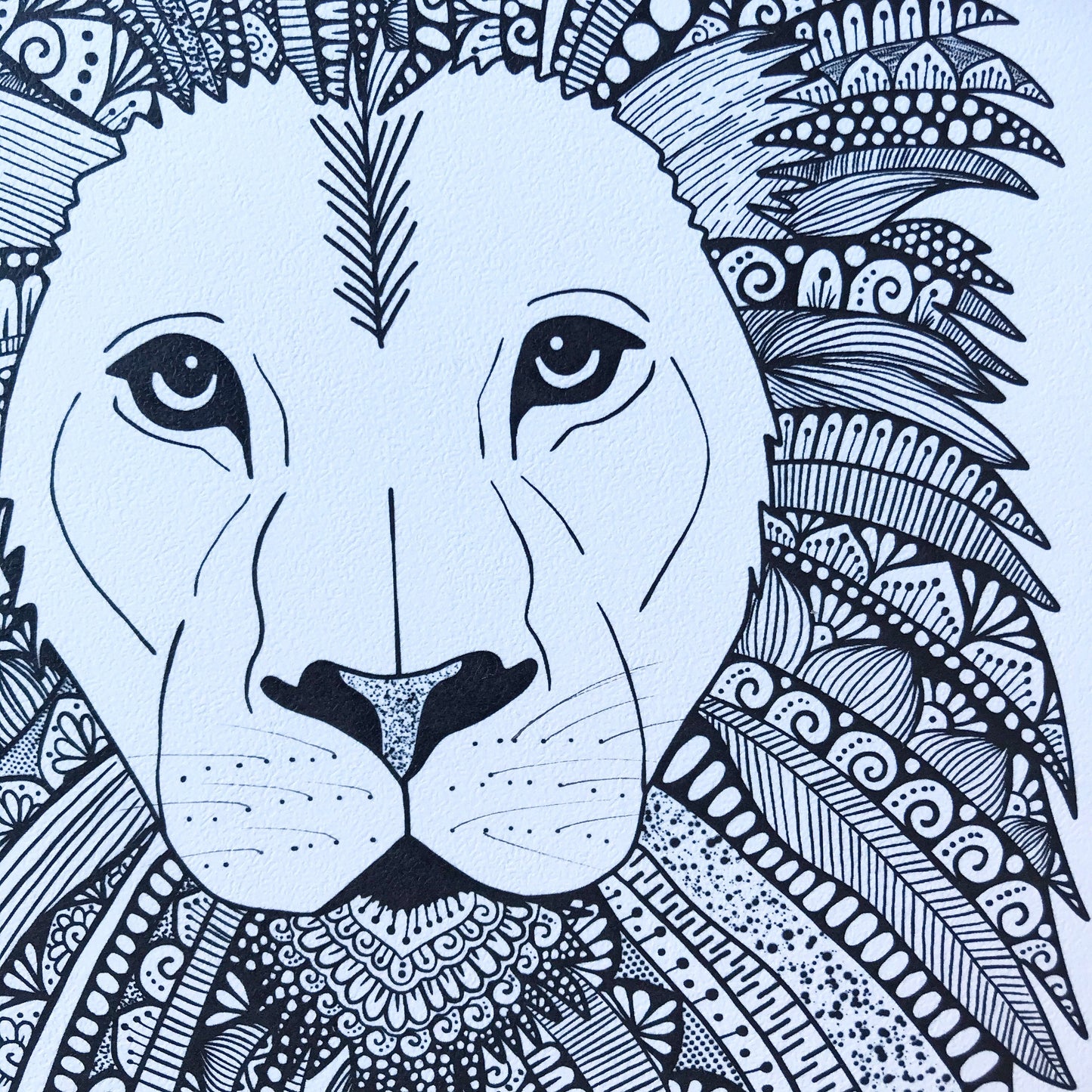 Zentangle lion print - zentangle lion - art print - wall decor