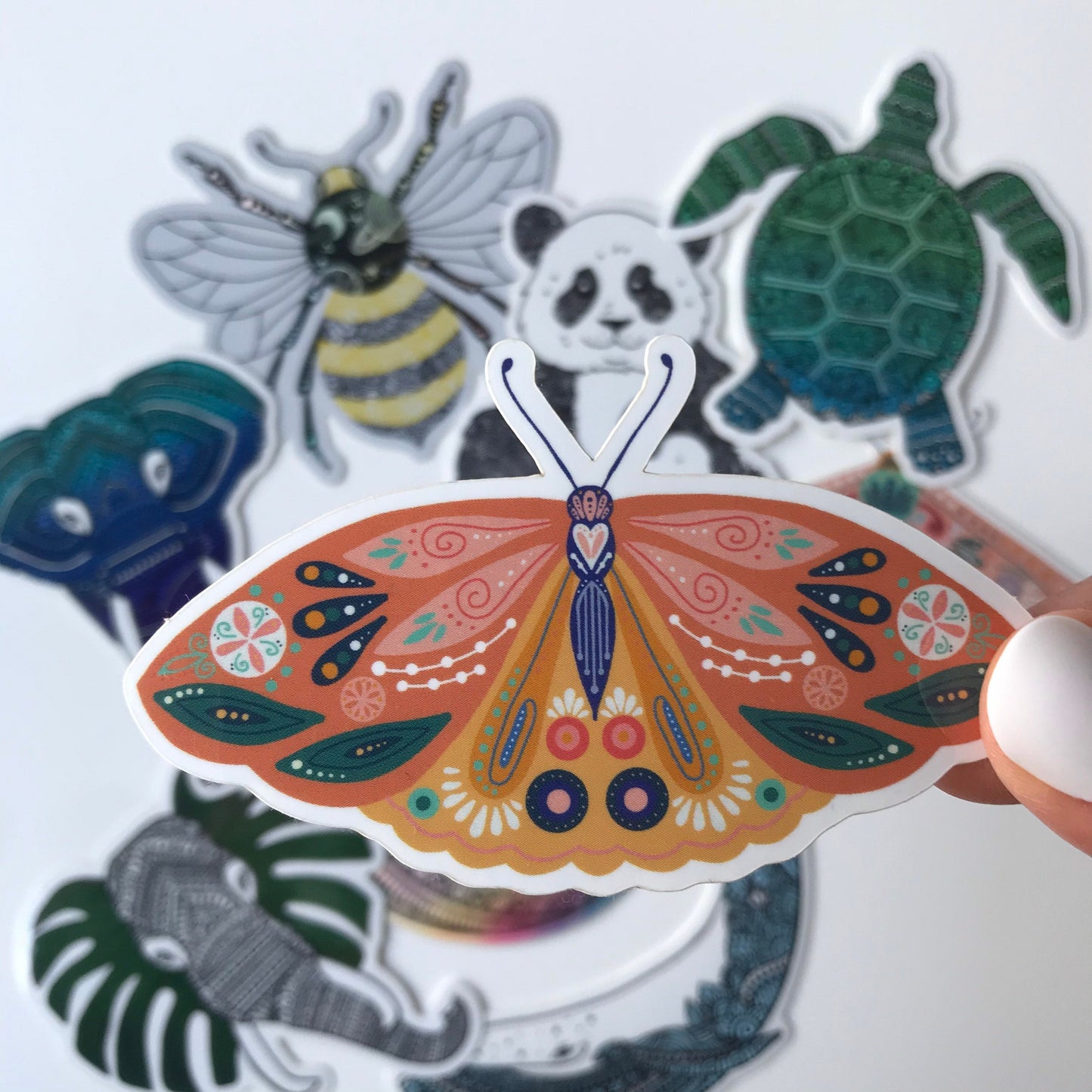 9 zentangle  Animal stickers pack