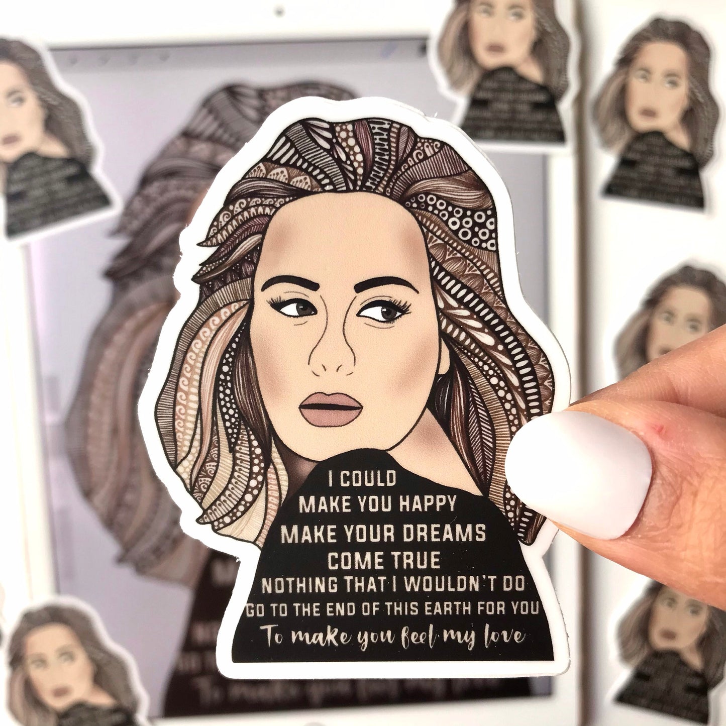 Zentangle Adele matte stickers