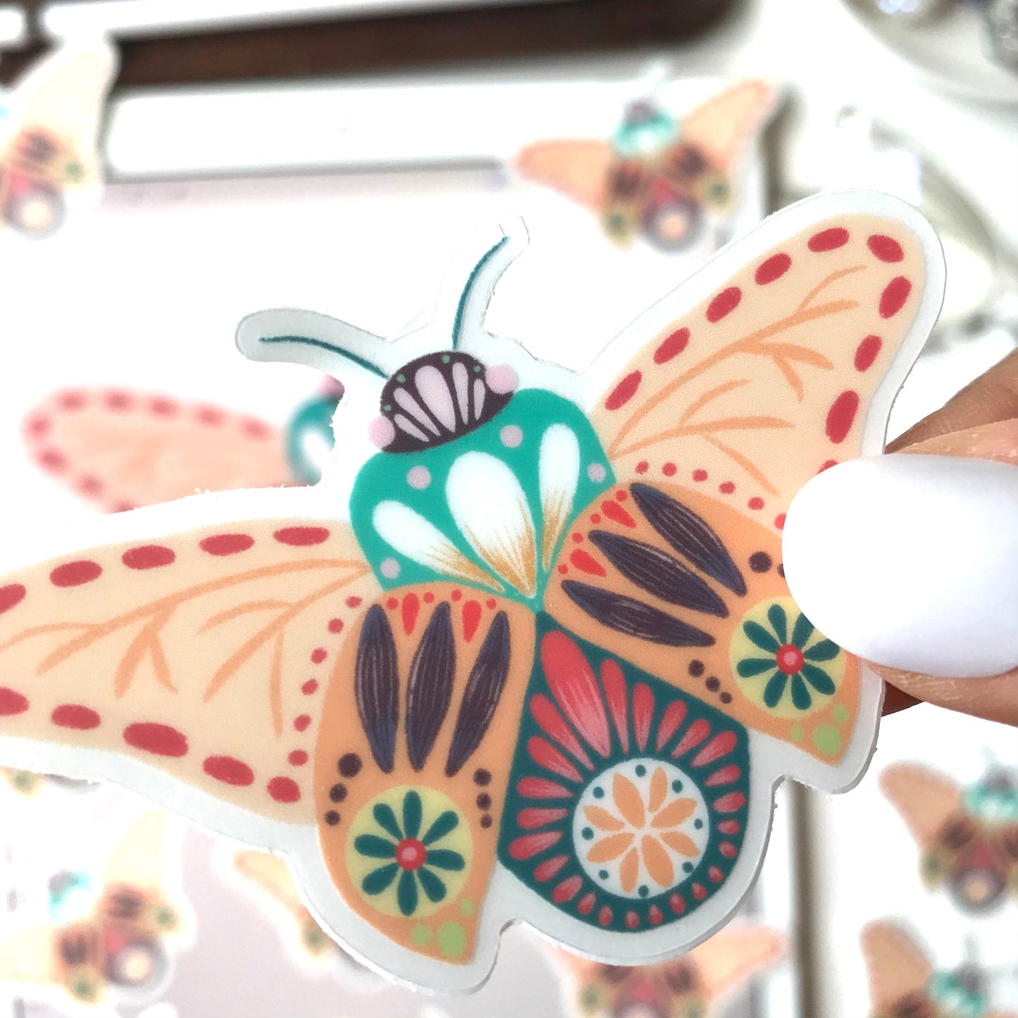 Cute folk bug stickers