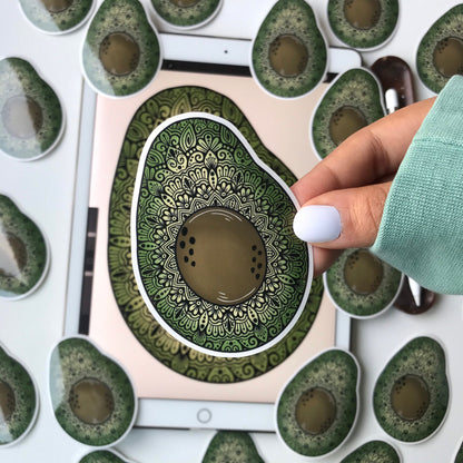 Mandala Avocado waterproof sticker