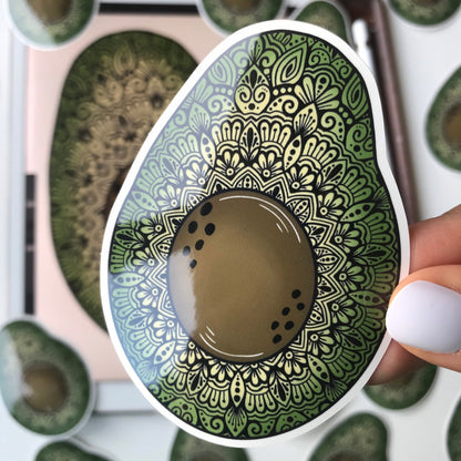 Mandala Avocado waterproof sticker