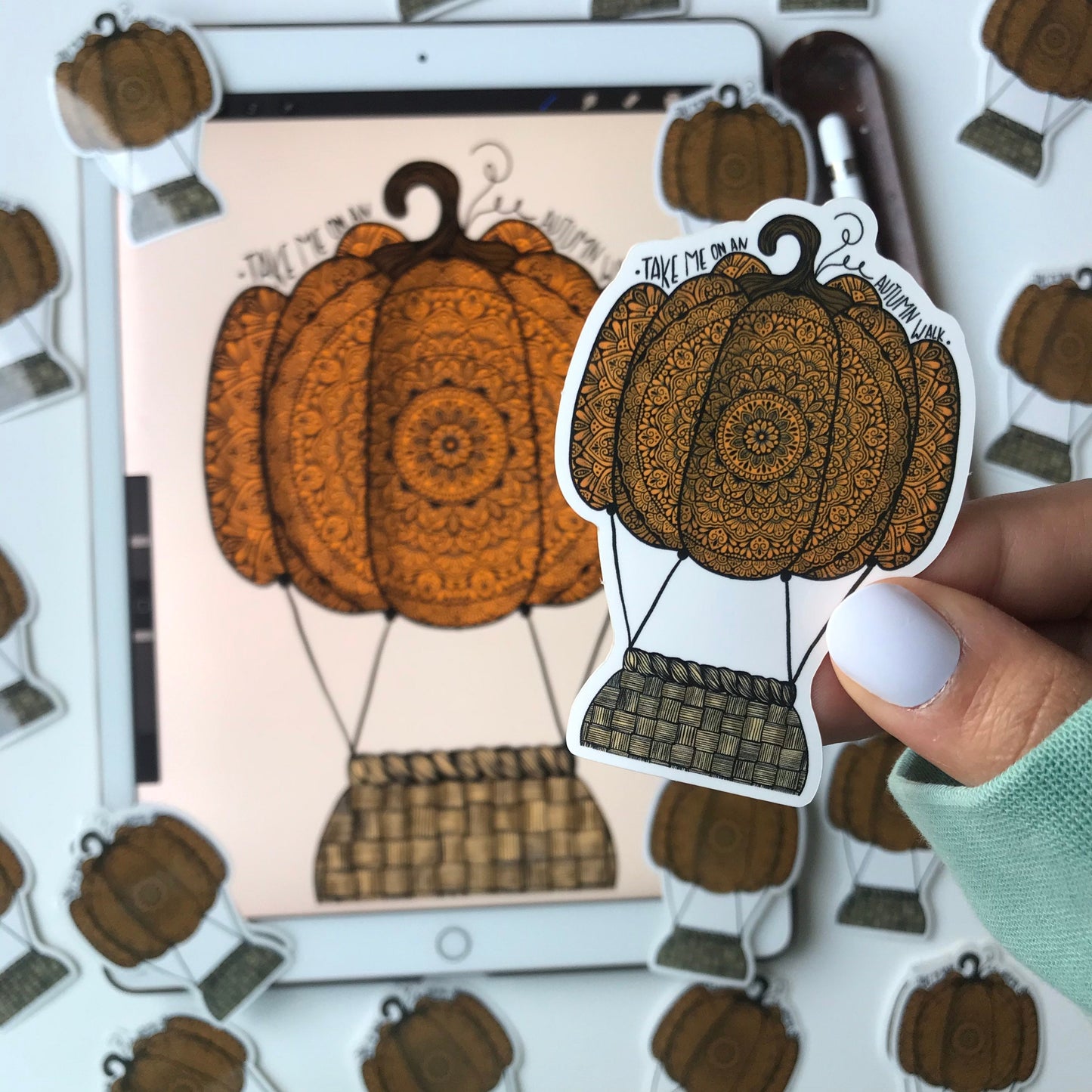 Mandala Pumpkin stickers
