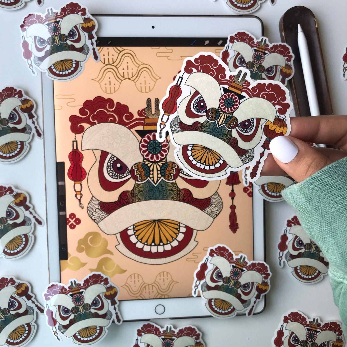 Dragon zentangle stickers