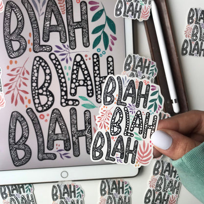 Blah blah blah zentangle waterproof stickers