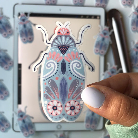 Clear pastel bug waterproof stickers