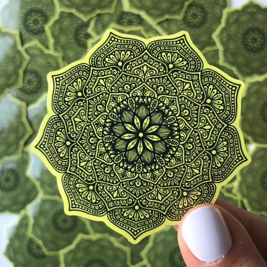 Yellow Mandes waterproof sticker