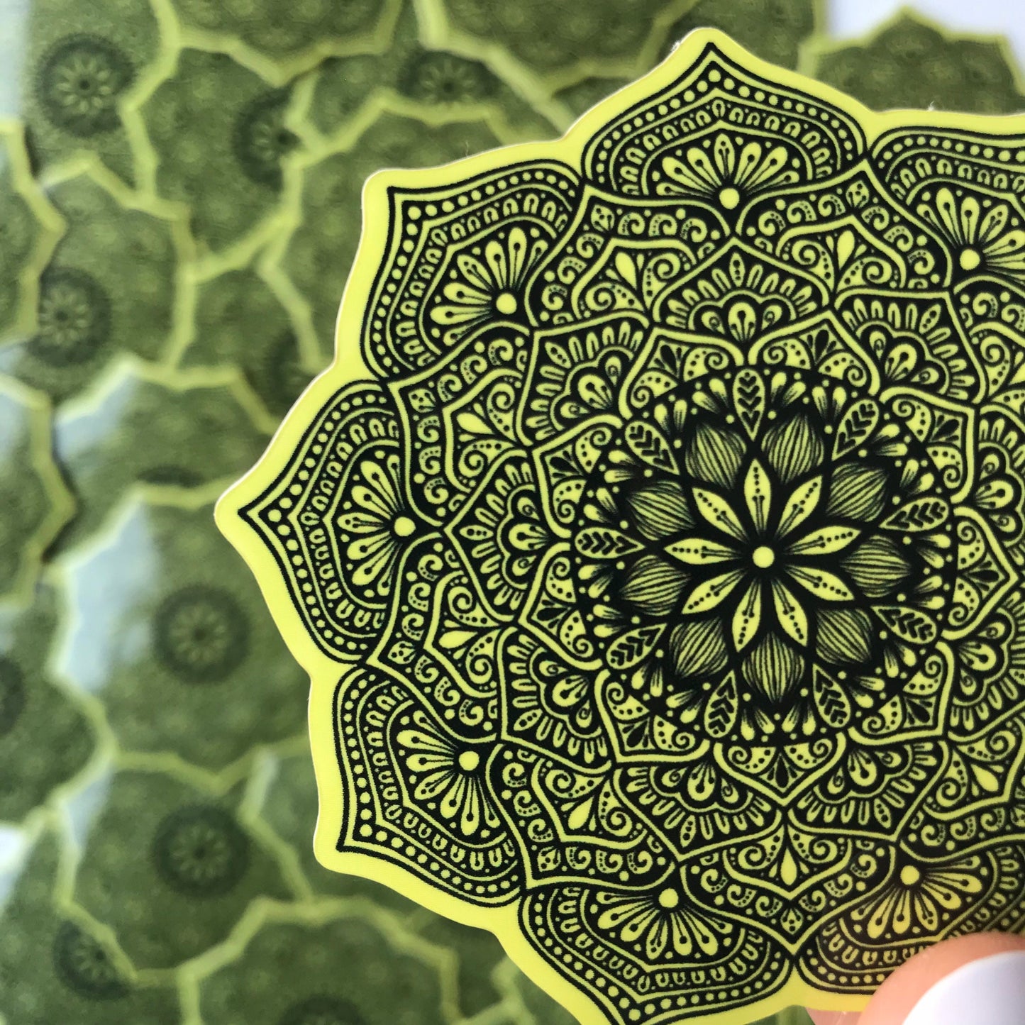 Yellow Mandes waterproof sticker