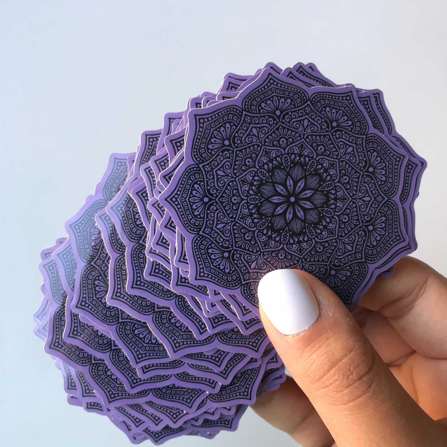 Purple mandala waterproof sticker