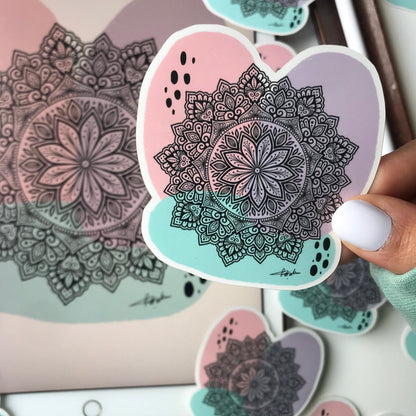 Abstract mandala waterproof sticker