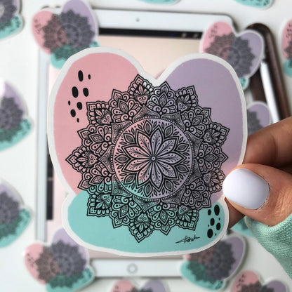Abstract mandala waterproof sticker