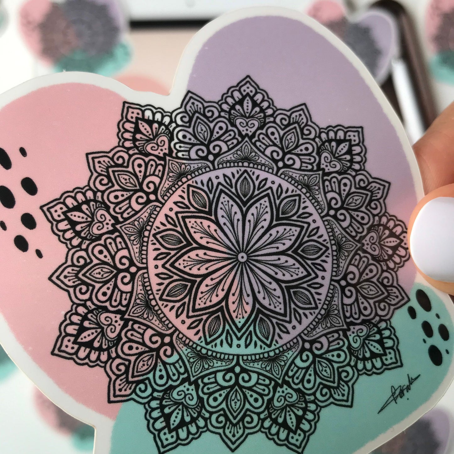 Abstract mandala waterproof sticker