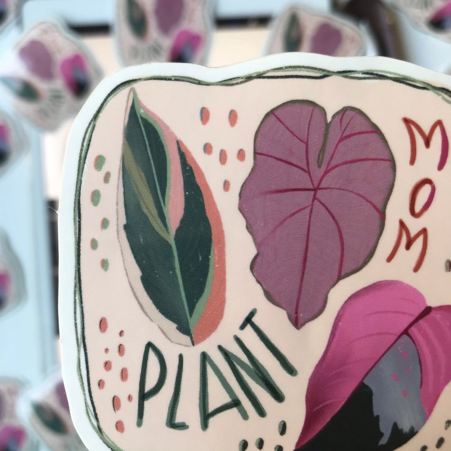 Plant mom waterproof stickers