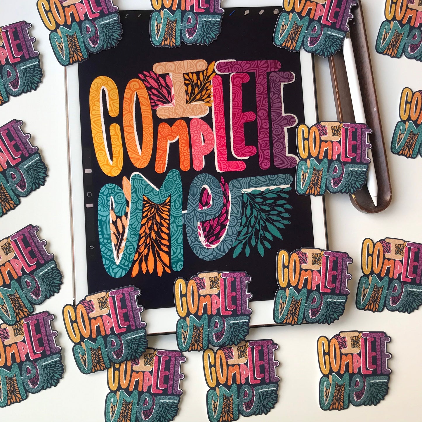 I complete me mandala Matte stickers