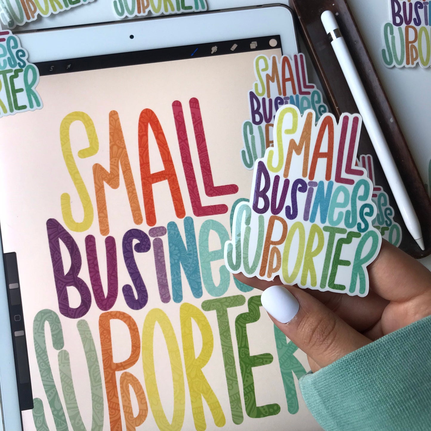 Small business supporter mandala stickers