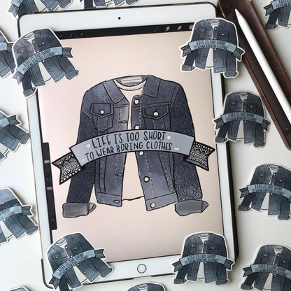 Jean jacket mandala  sticker