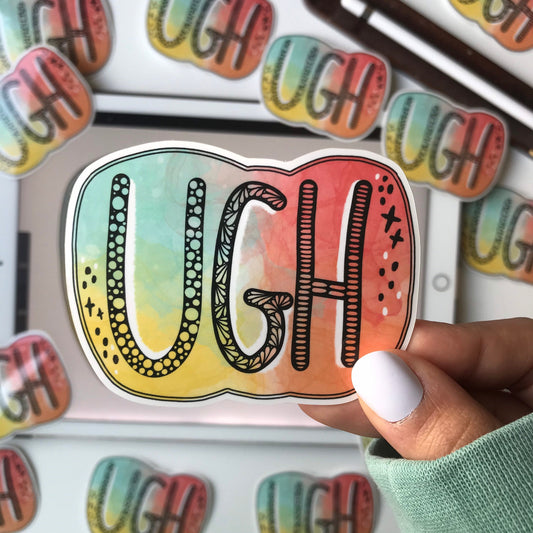 zentangle Ugh waterproof sticker