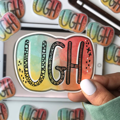 zentangle Ugh waterproof sticker