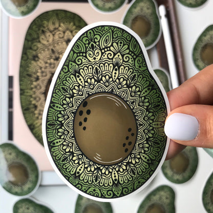 Mandala Avocado waterproof sticker