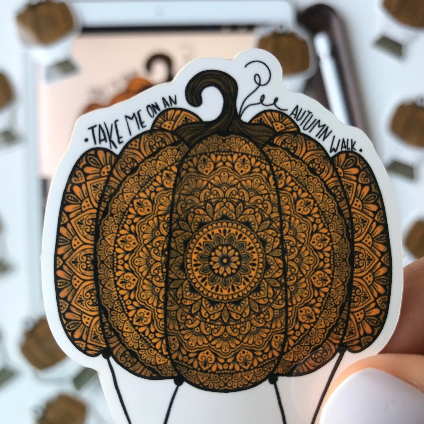 Mandala Pumpkin stickers