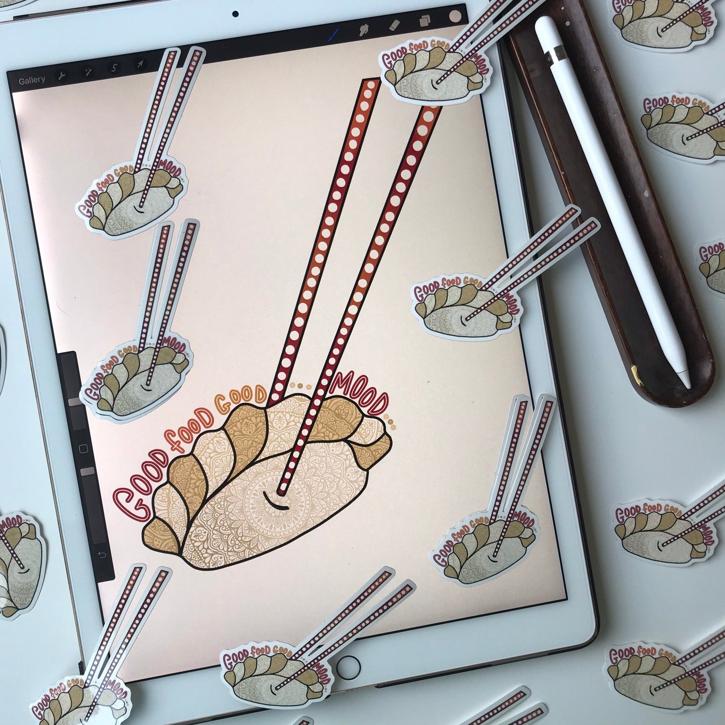 Dumplings mandala stickers