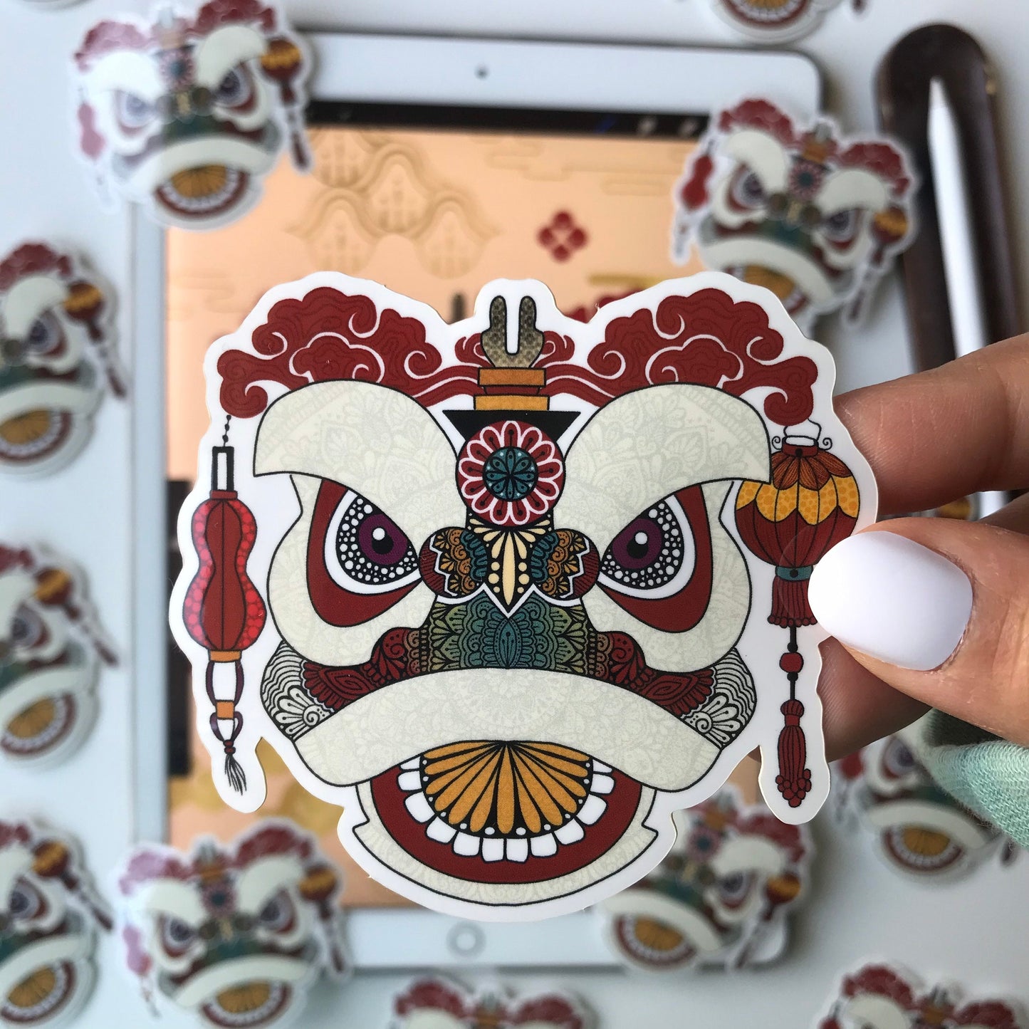 Dragon zentangle stickers