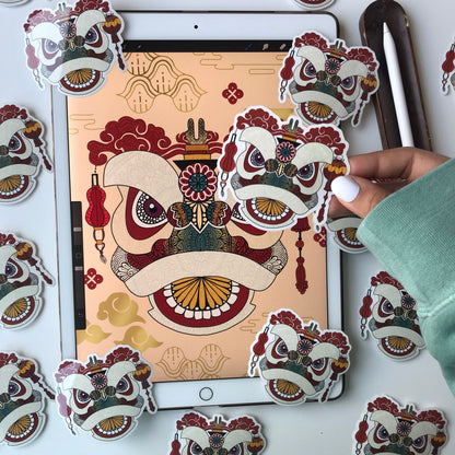 Dragon zentangle stickers