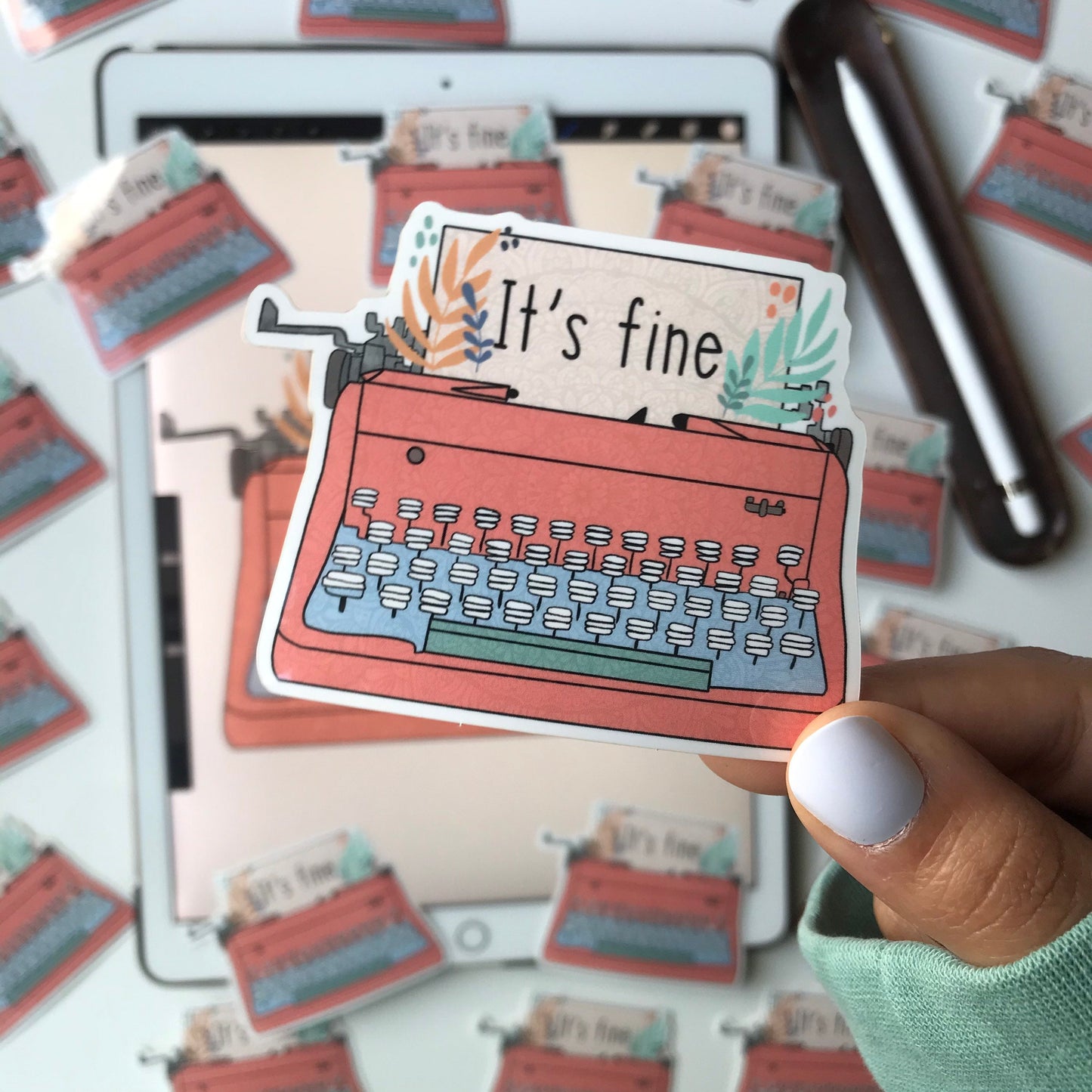 It’s fine type writer mandala stickers