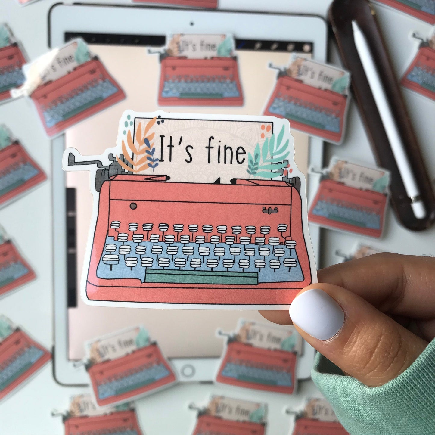 It’s fine type writer mandala stickers