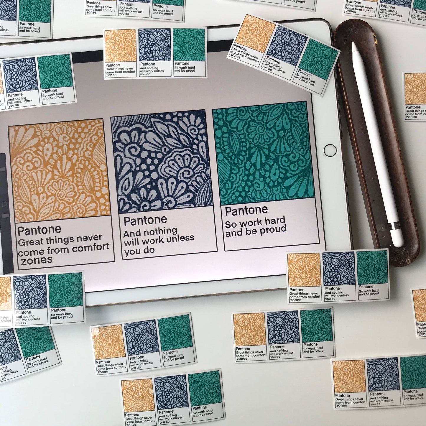 Pantone zentangle sticker