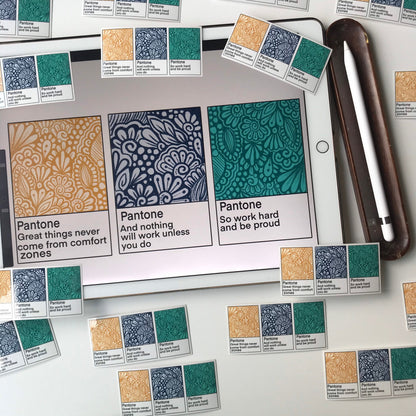 Pantone zentangle sticker