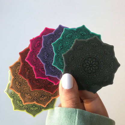 Rainbow mandalas sticker pack of 6