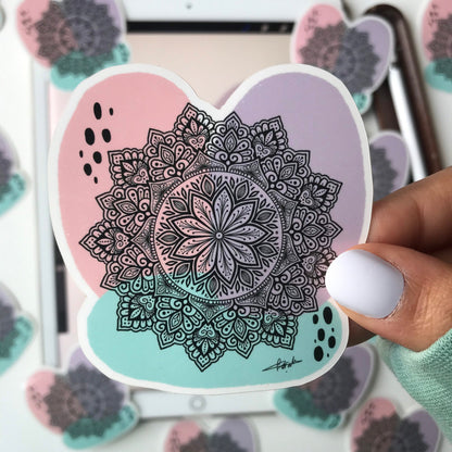 Abstract mandala waterproof sticker