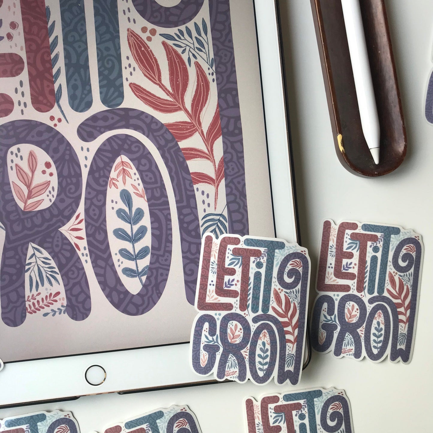 Let it grow mandala stickers